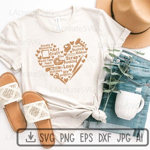Scrapbooking Craft SVG, Crafting lover hobby Svg Png Dxf Cut file, Crafter t shirt design, Craft room decor, Scrapbooking tools Silhouette image 7