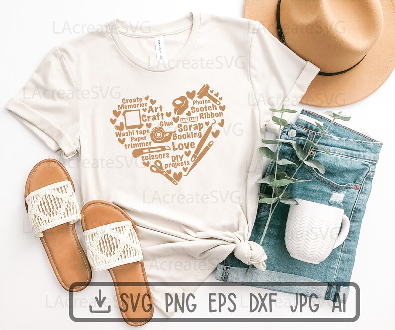 Scrapbooking Craft SVG, Crafting lover hobby Svg Png Dxf Cut file, Crafter t shirt design, Craft room decor, Scrapbooking tools Silhouette image 7