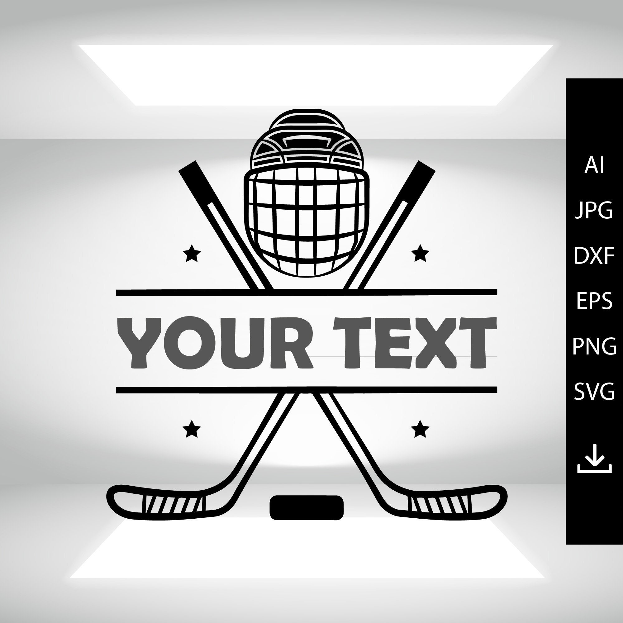 Hockey Split Monogram SVG, Crossed Hockey Sticks and Hockey