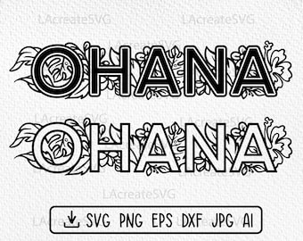 Ohana svg Tshirt design, Hawaii Summer SVG PNG DXF, Beach svg Hawaiian svg Hibiscus Flowers svg Tropical leaves Vacation mode Paper Cut file
