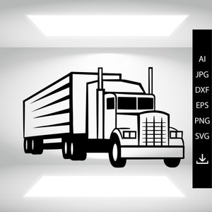 Truck Driver Truck Logo SVG file, American Trucker svg, Semi truck 18 wheeler, Big truck 22 wheeler svg for Cutting machine Silhouette