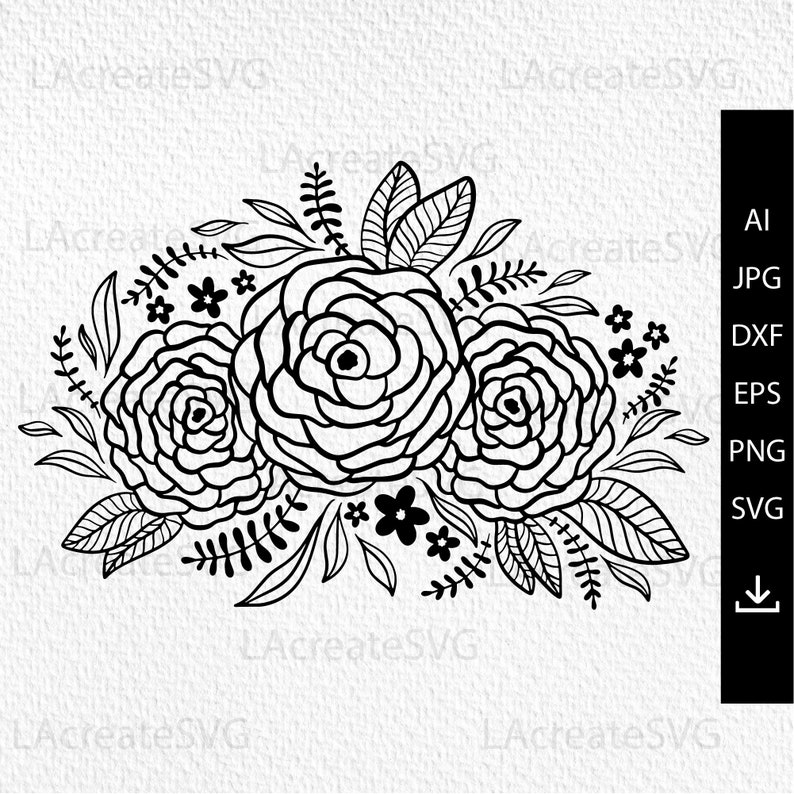 Download Flowers svg files for cricut Flower bouquet svg | Etsy