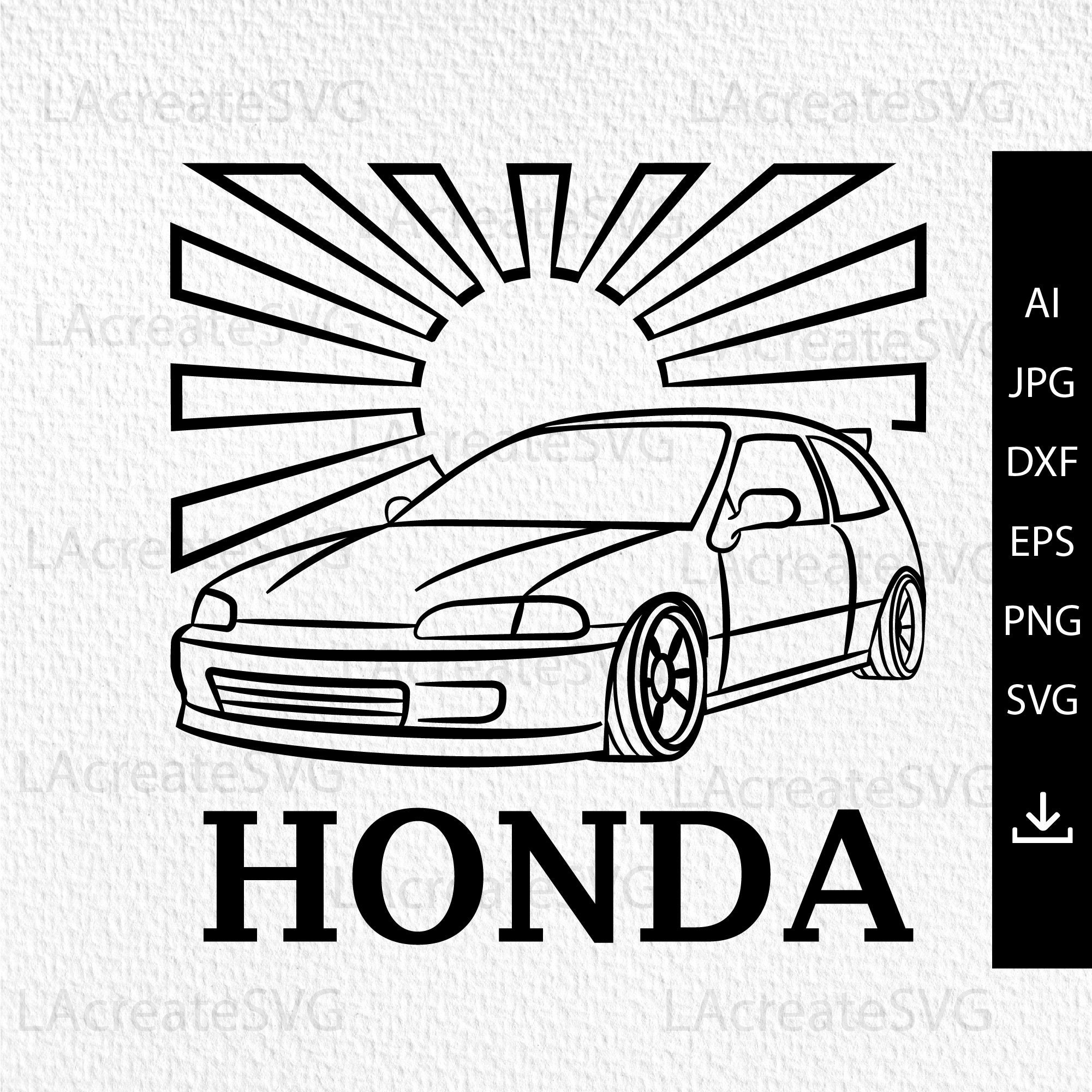 Honda car svg file cricut Japanese car Decal Silhouette Etsy