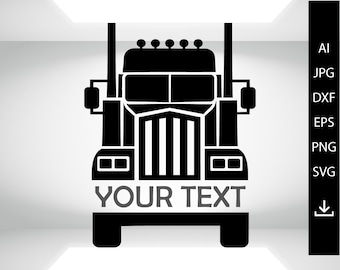 Truck Logo SVG file, American Trucker svg, Truck driver svg, Semi truck 18 wheeler, Big truck monogram svg, Silhouette, Clipart