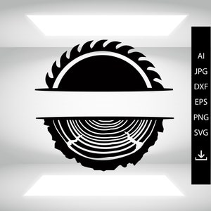 Houtbewerking monogram SVG, houtbewerking logo ontwerp SVG PNG DXF silhouet hout zag SVG, timmerwerk logo, schrijnwerker SVG EPS PNG, houthakker SVG