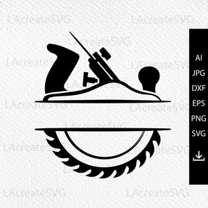 Woodwork monogram svg, Woodworking logo design SVG PNG DXF Silhouette Wood saw svg Carpentry logo, Woodworker svg , Lumberjack svg, Chainsaw