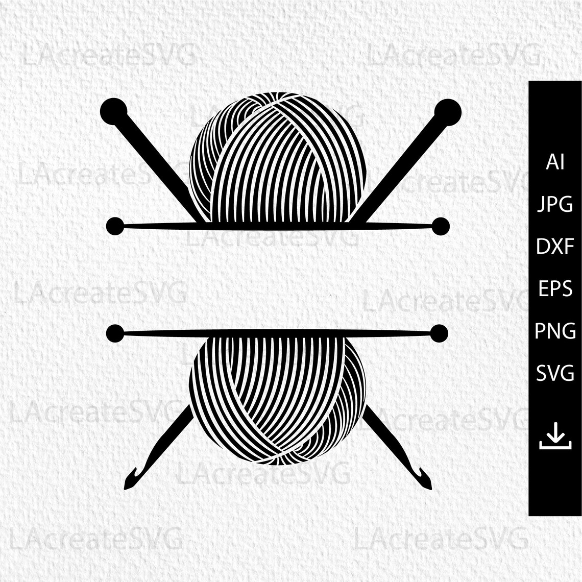 Knitting Logo Design Svg File for Cricut Silhouette Handmade Etsy