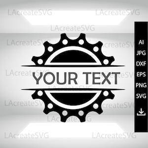 Ingranaggi bicicletta semplice svg, logo Gear personalizzato, file di taglio di Cogs Gears svg, Gear nome telaio svg Silhouette, ruote dentate svg, logo meccanico svg