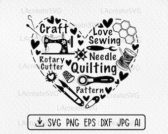 Quilting Sewing Heart Svg, Sew lover quilter Svg Png, Sewing machine cut file, Tailor Craft Room quote, Sewciopath shirt svg