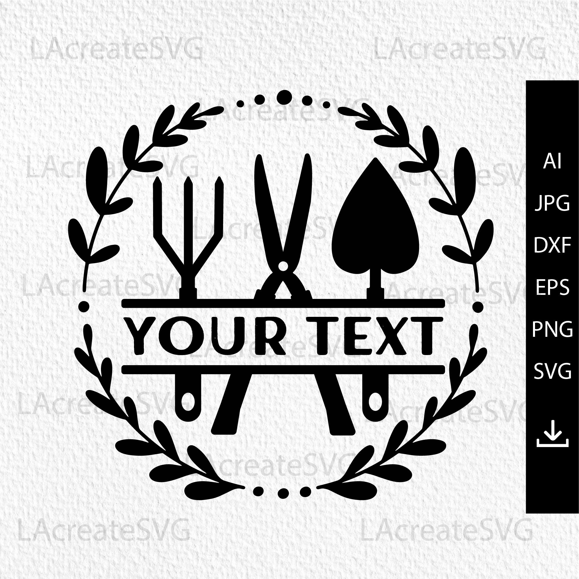 Garden Svg Files Garden Split Monogram Frame Wreath Svg - Etsy UK