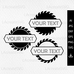 Woodworking logo design SVG PNG DXF Cricut Silhouette Wood saw svg, Carpentry logo, Woodworker svg , Lumberjack svg Saw Blade svg Name Frame