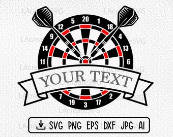 Darts logo design Svg Png Dxf, Dart Game split monogram Svg, Dartboard Svg, Dart Bullseye Cut Files, Dartboard Clip Art Silhouette