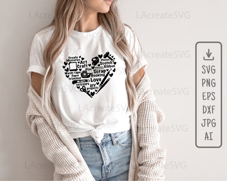 Scrapbooking Craft SVG, Crafting lover hobby Svg Png Dxf Cut file, Crafter t shirt design, Craft room decor, Scrapbooking tools Silhouette image 5