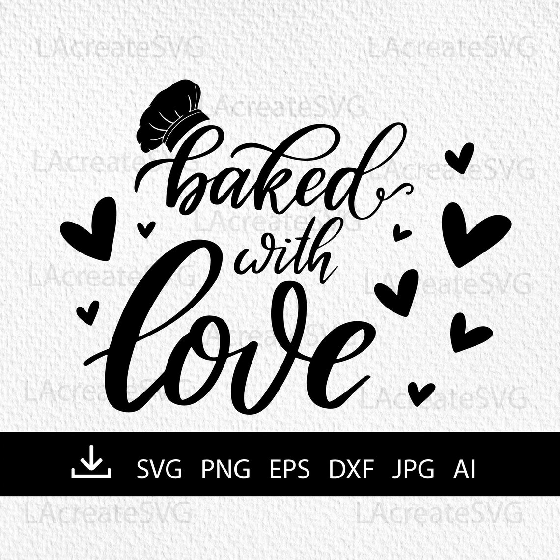 Baked With Love SVG PNG DXF Eps Baking Phrases Svg Baking Etsy
