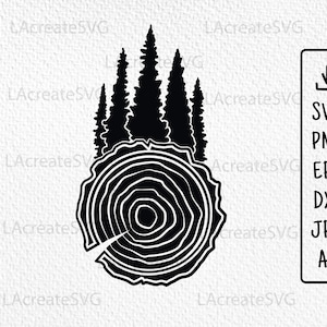 Wood grain tree ring svg, Forest wood cross section, Tree slice, Woodwork SVG Cut file Silhouette, Tree Growth SVG, Tree cutting Logger
