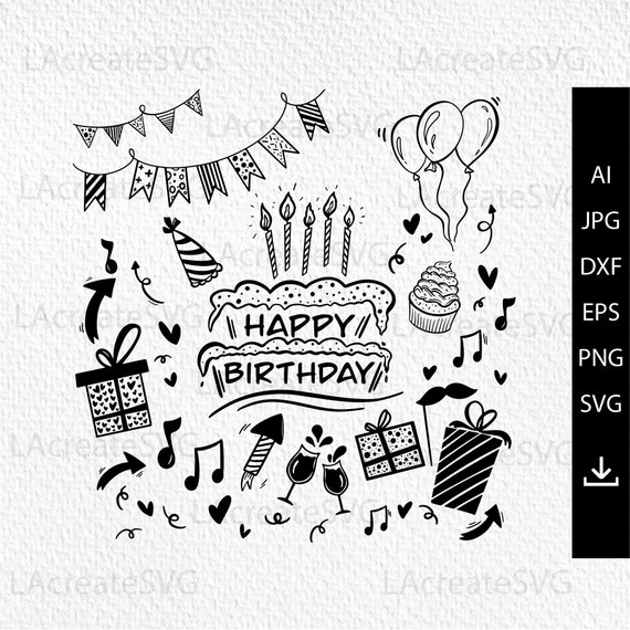 Download Happy Birthday Card Svg Birthday Cake Svg Birthday Party Etsy
