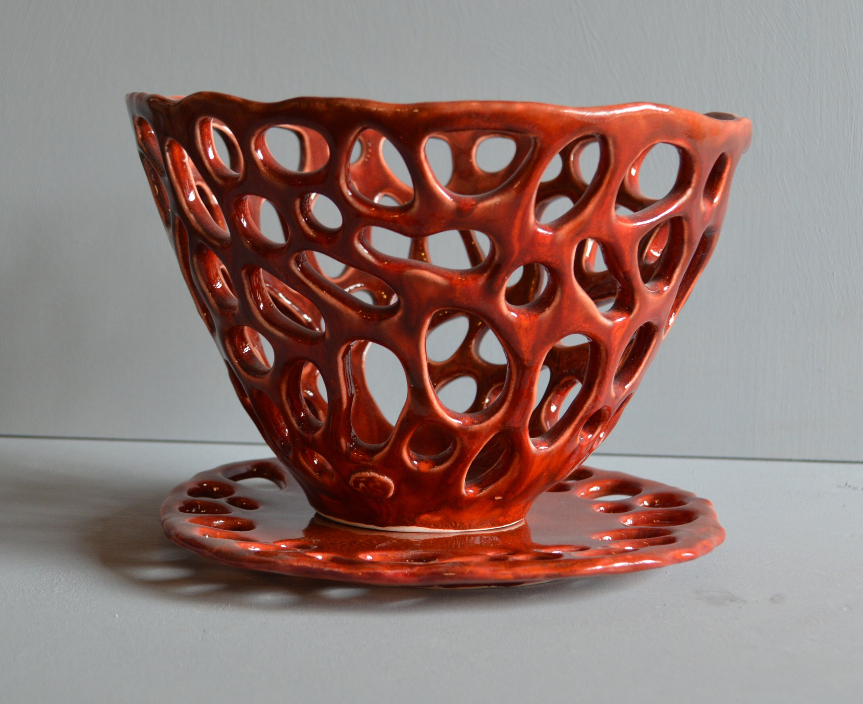 Saladier à Fruit Rouge, Céramique