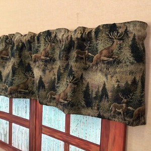 Window valances White tail deer, Rustic Cabin decor, Log cabin furniture, Western Ranch, farmhouse, country, RV camper curtains, wildlife