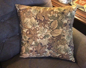USA sewn 13 to 26 inch pillows, Leaf and Acorn, Rustic Cabin Decor