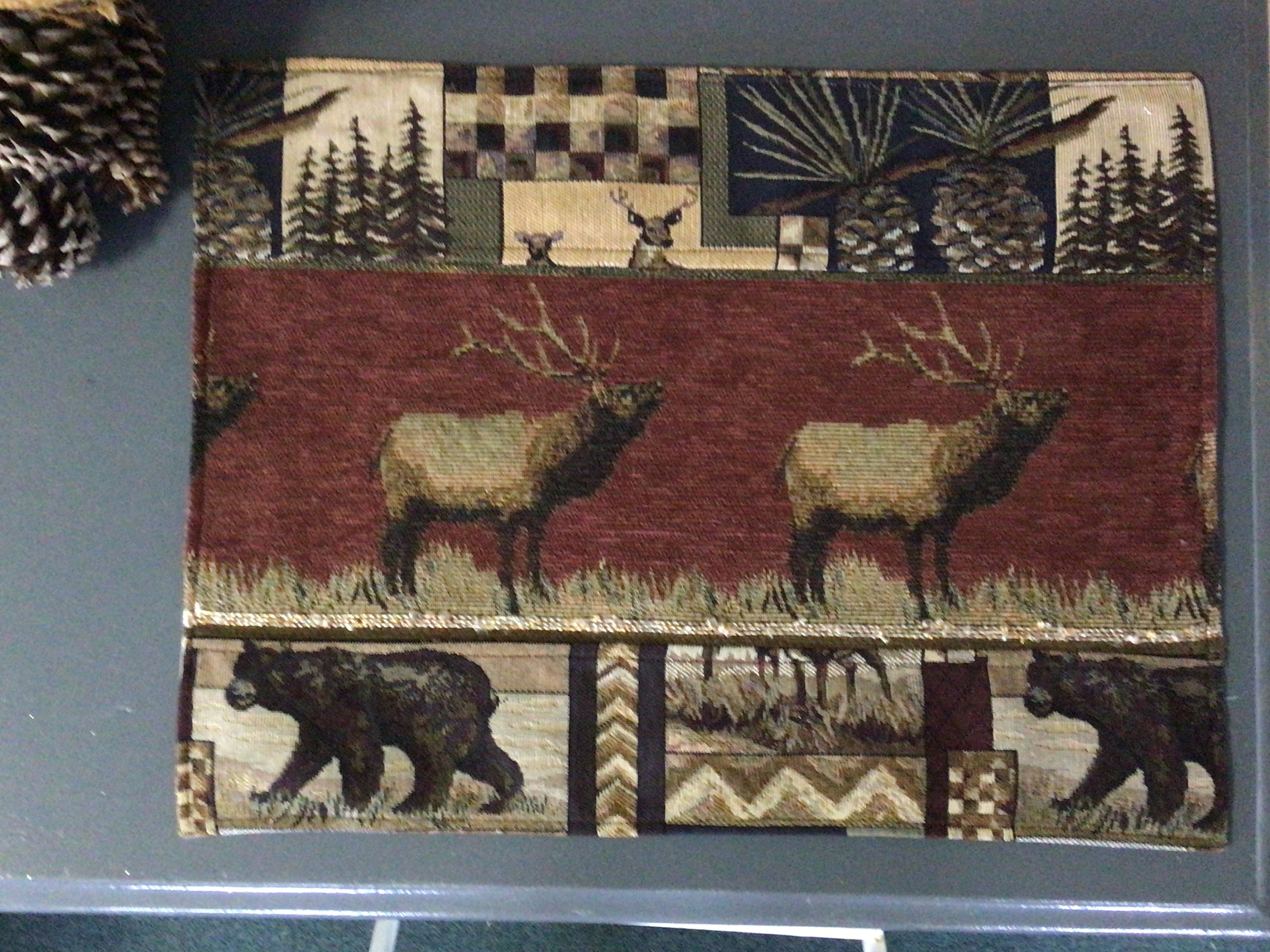 Elk cabin placemats Rustic cabin decor Western or Northern Etsy
