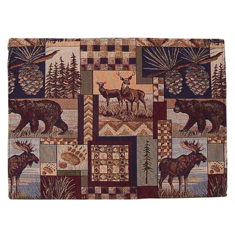 Moose Bear Deer placemats Rustic cabin decor Patchwork Etsy