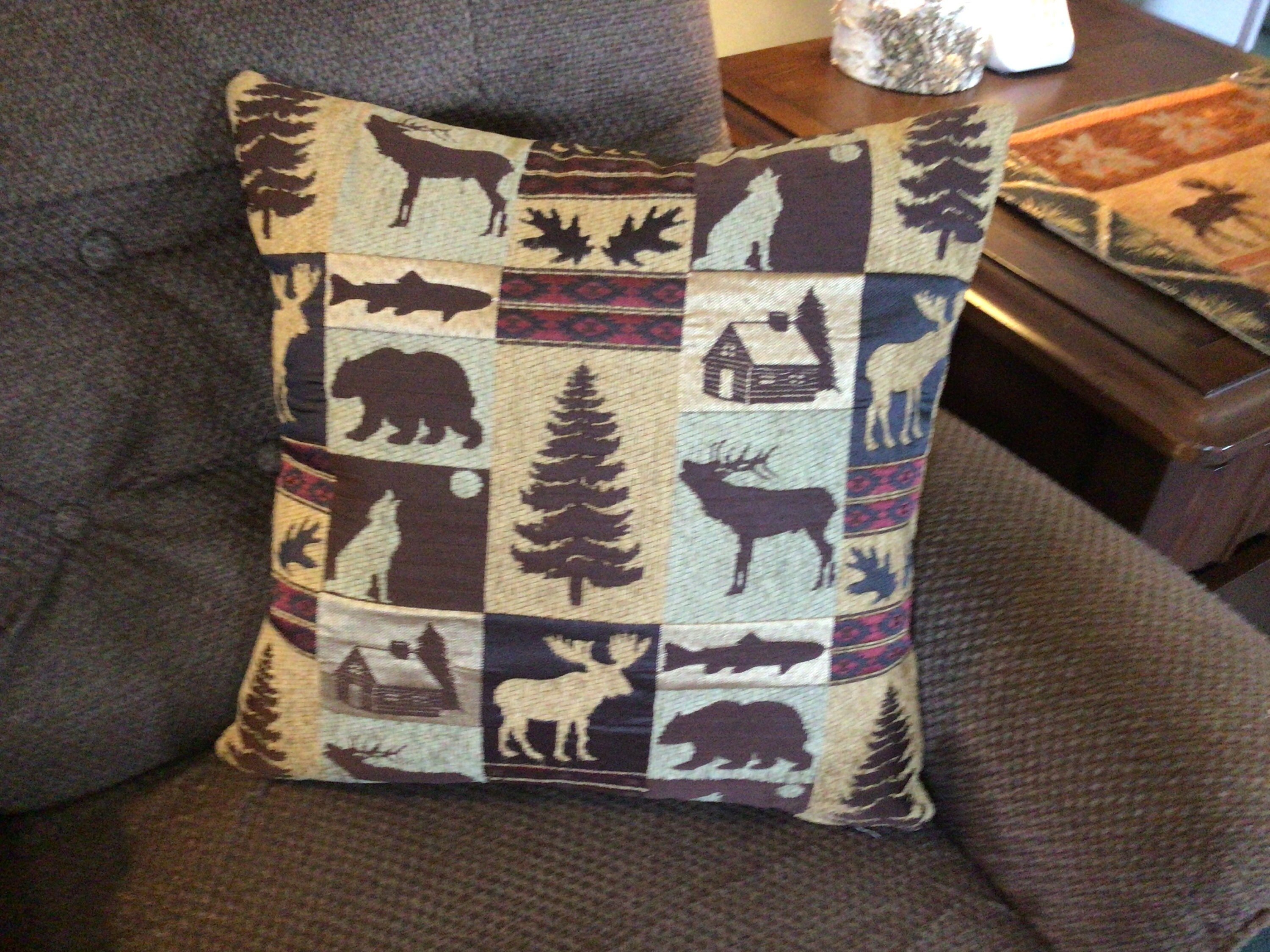 Evergreen cabin throw pillow.Rustic cabin decor log cabin Etsy