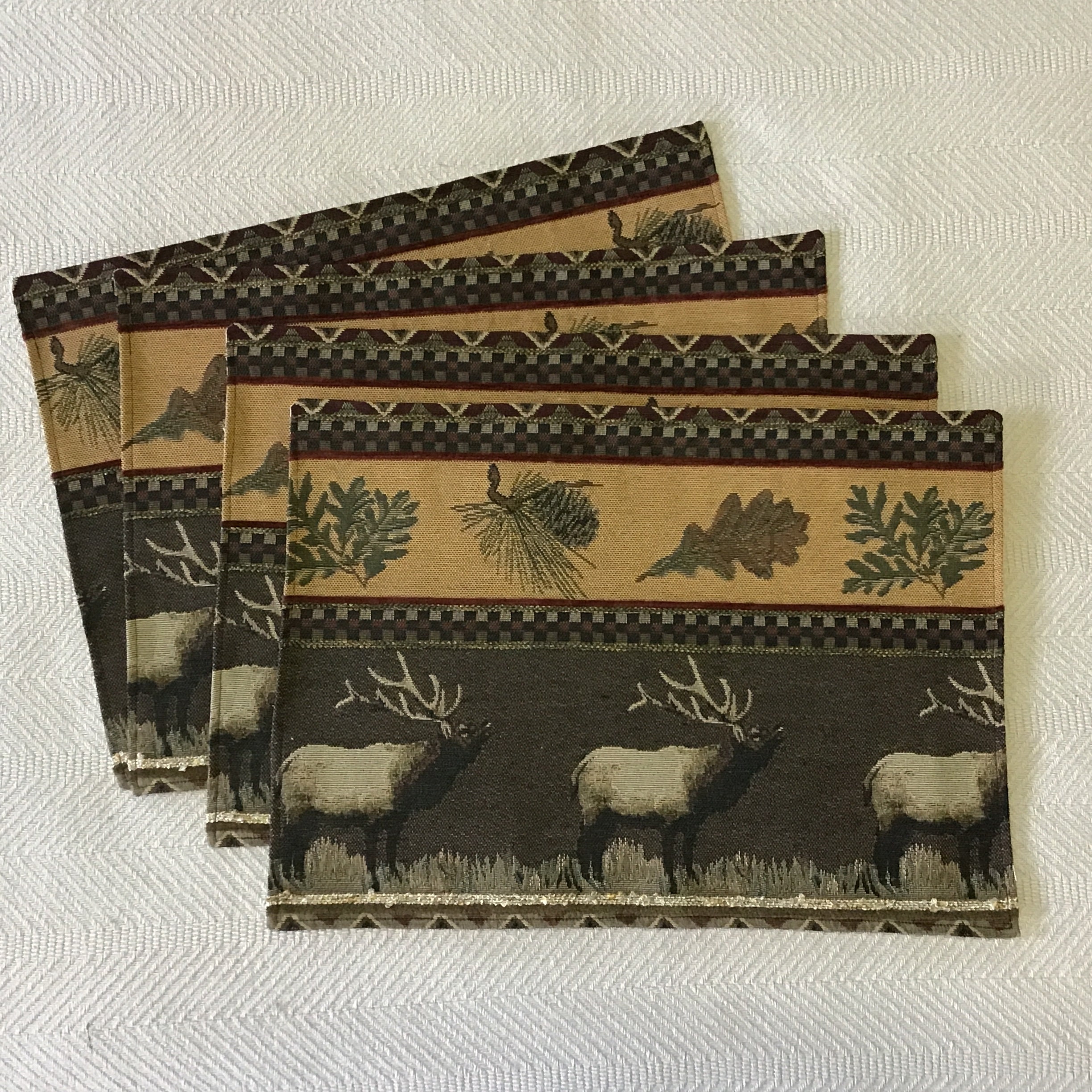 Elk placemats. Rustic cabin decor Elk placemats log cabin Etsy