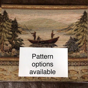 Chair headrest protector, sofa cover, rustic cabin decor, log cabin furniture, RV camper, ranch, wildlife, country, wildlife, pine
