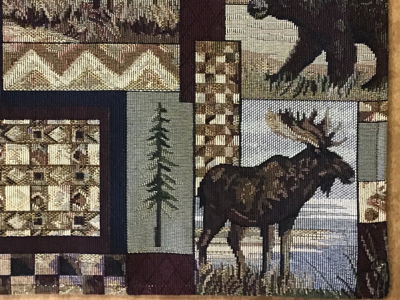 Tapestry table runner placemats and bed runners Rustic cabin Etsy