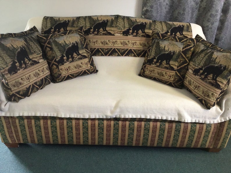 LodgeCompanyDecor Bear & Cub Pillows Bed Shams Runners