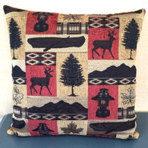 USA sewn 13 to 26 inch pillows, Deer Patchwork bed shams, bed runners: Rustic Cabin Decor