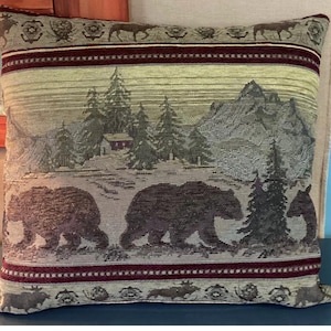 USA sewn 13 to 26 inch pillows, Southwest Bear, bed shams, bed scarf runners: Rustic Cabin Decor