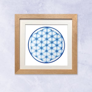 Mandala “Fiore della Vita” Protezione e armonia Stampa Fine Art numerata e firmata dal mio acquerello originale.