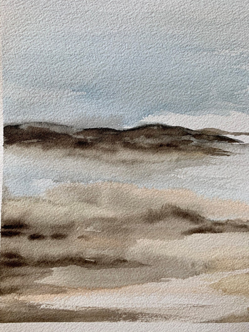 9x12 ORIGINAL WATERCOLOR abstract mountains Arches cold press paper 140lb