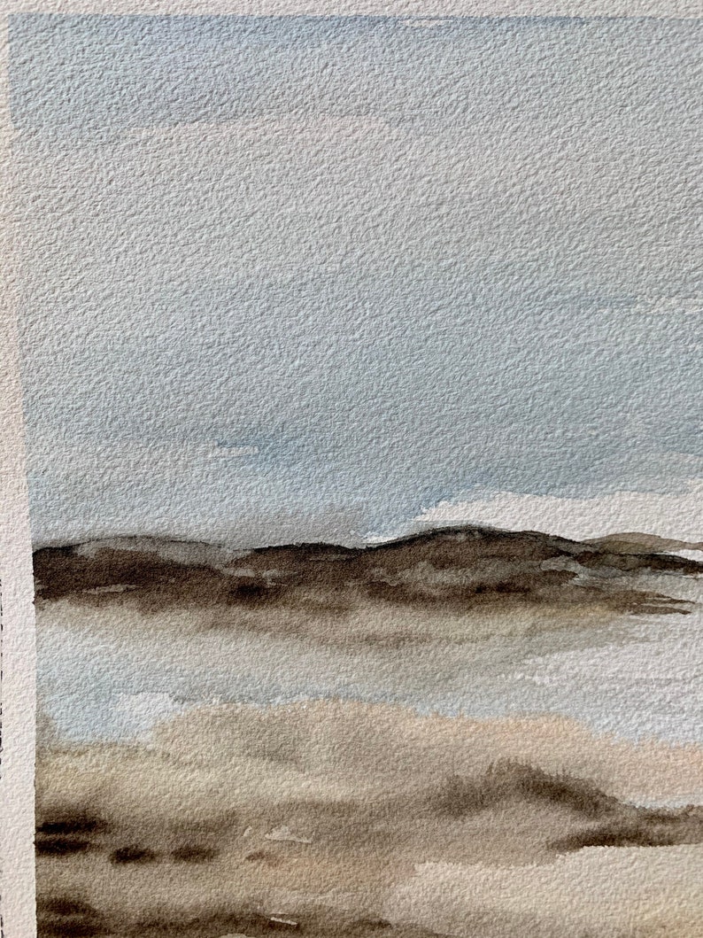 9x12 ORIGINAL WATERCOLOR abstract mountains Arches cold press paper 140lb
