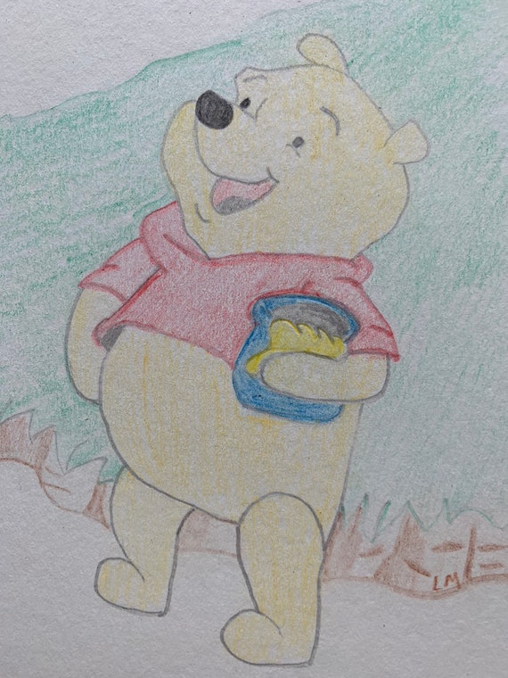 Winnie the Pooh Tigger y Roo dibujo a lápiz con color. - Etsy México