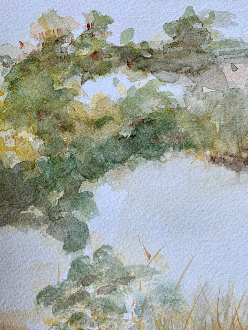 ORIGINAL WATERCOLOR Costal wetlands folly beach 9x12 140lb Arches paper