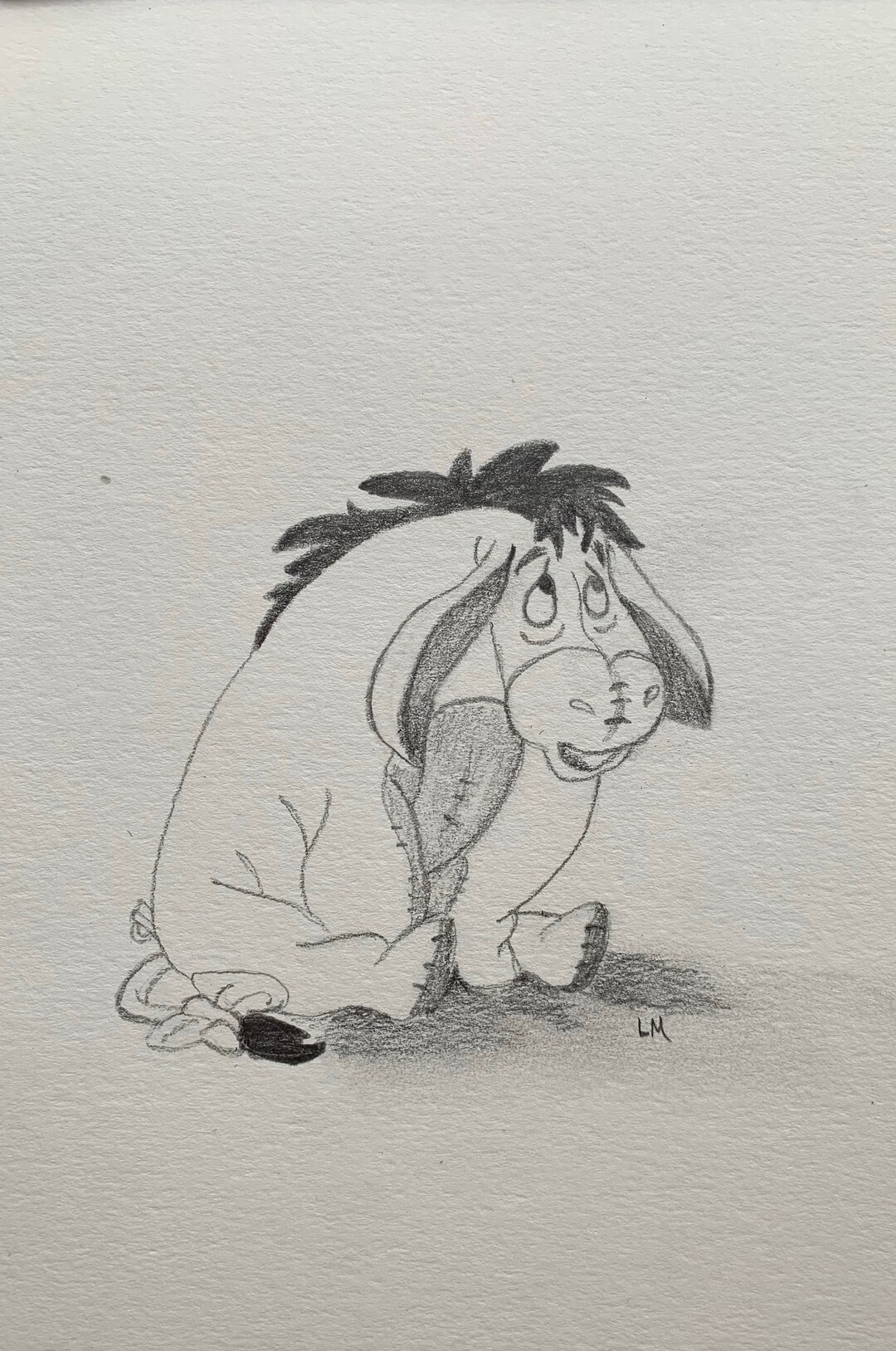 ORIGINAL DRAWING Eeyore, Winnie the Pooh Pencil Drawing 6x9 - Etsy