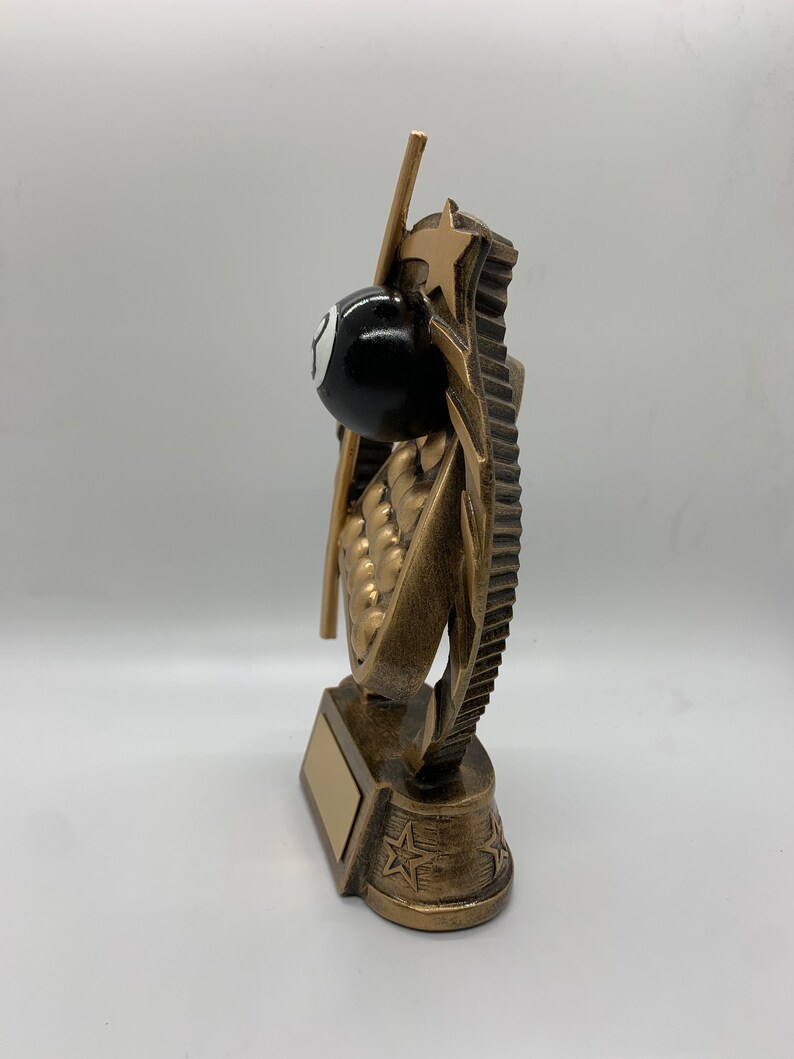 Gold 3D Pool Award Billiards Tournament Trophy Customizable Pool Tournament Award Customizable Billiards Award Pool Tournament Trophy