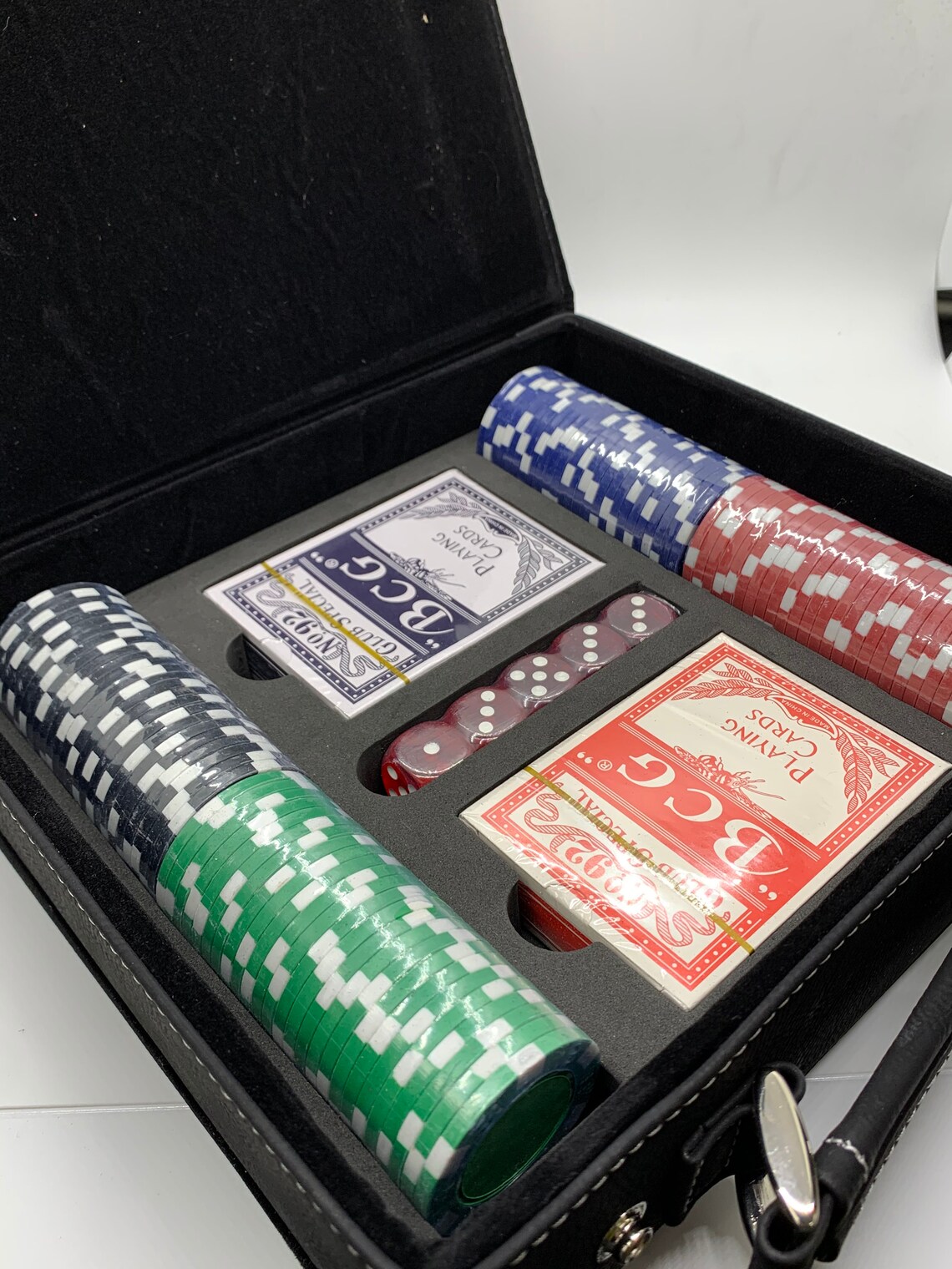 Personalized Poker Set Leather Poker Set Case Men Cards Etsy