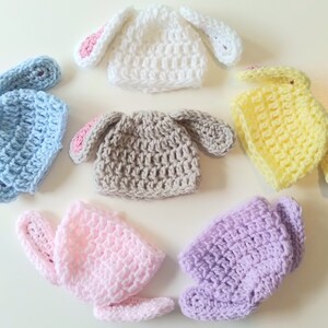Preemie or Micro Preemie Baby Easter Bunny Hat, Handmade NICU Baby Rabbit Beanie Cap, Crochet Infant Hospital Hat, Spring First Easter Gift image 4
