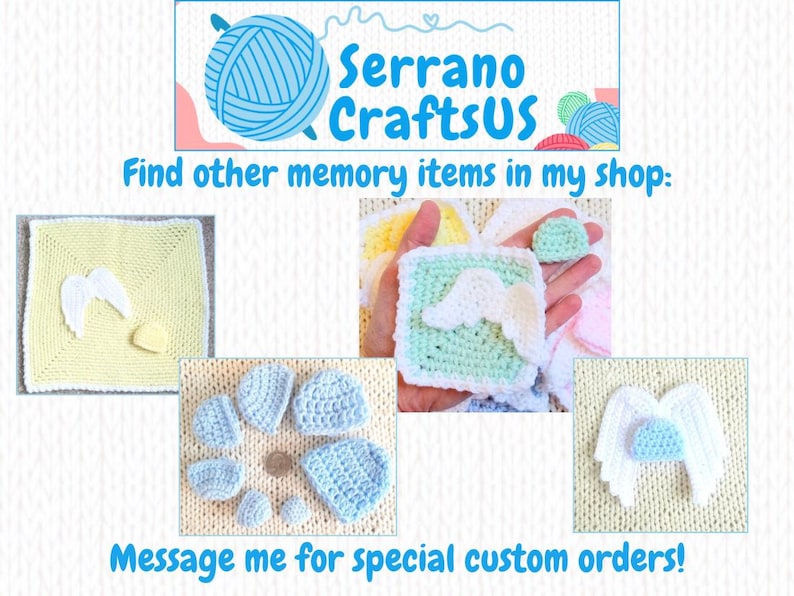 Conjunto de gorro y manoplas para bebé de 6 a 20 semanas de gestación, caja de recuerdos para bebés, regalo de recuerdo para casos de aborto espontáneo, conjunto de recuerdo de aborto espontáneo hecho a mano en crochet imagen 9