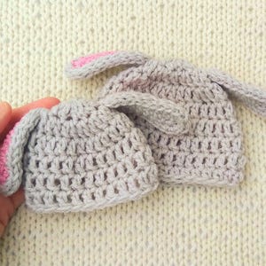 Preemie or Micro Preemie Baby Easter Bunny Hat, Handmade NICU Baby Rabbit Beanie Cap, Crochet Infant Hospital Hat, Spring First Easter Gift