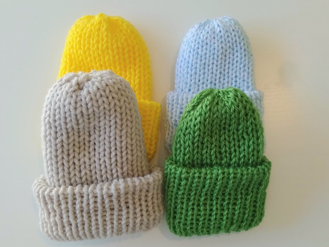 Preemie Knit Baby Hat, NICU Warrior Hospital Hat, Handmade Baby Beanie