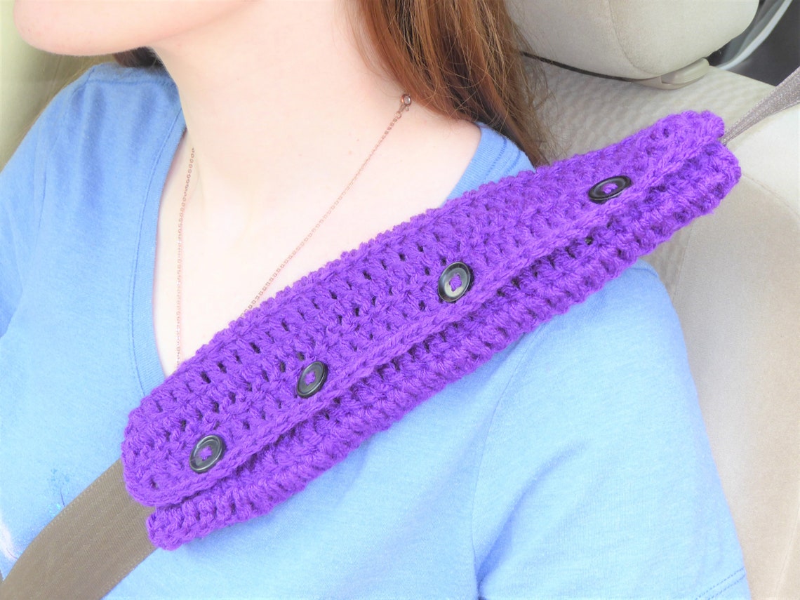 Crochet Seatbelt Cover Pad Handmade Seat Belt Shoulder or Lap Etsy