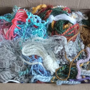 Over 1 Pound of Yarn Scraps, Yarn Destash Crafting Supply, Mixed Media Fiber Art Materials for Artists, Collage Crochet or Knitting Fibers