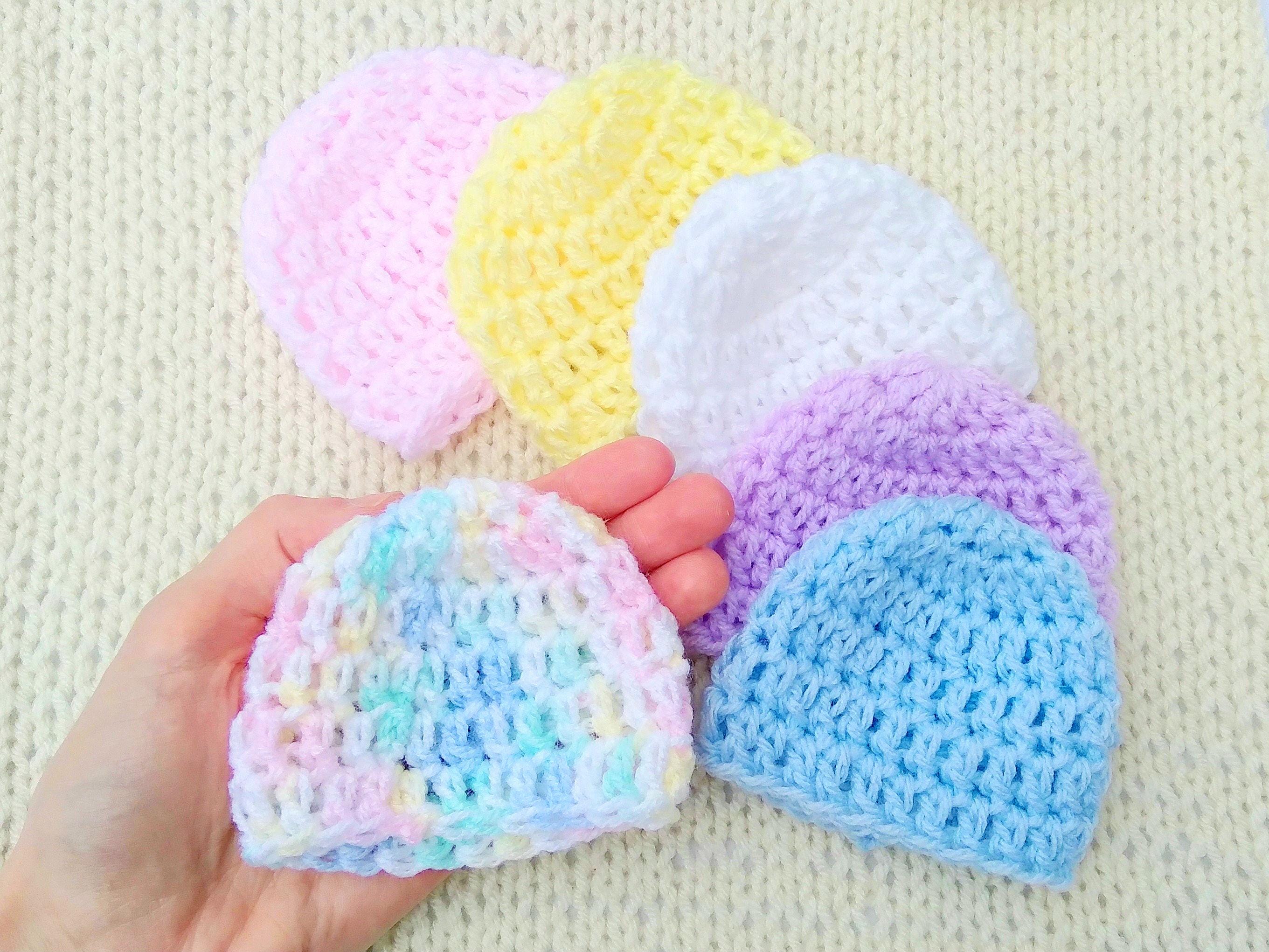 22-27 Weeks Baby Micro Preemie Crochet Baby Hat, NICU Warrior Hospital Hat Keepsake, Handmade Baby Beanie Cap for Newborn Boy or Girl
