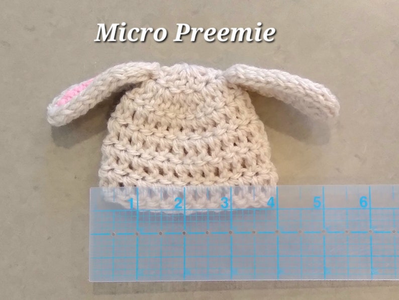 Preemie or Micro Preemie Baby Easter Bunny Hat, Handmade NICU Baby Rabbit Beanie Cap, Crochet Infant Hospital Hat, Spring First Easter Gift Micro Preemie US kids' numeric