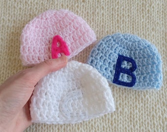 Personalized Pregnancy Loss Beanie, Baby Memory Box Keepsake Hat, Handmade Crochet Beanie with Initial, Miscarriage Stillbirth Remembrance