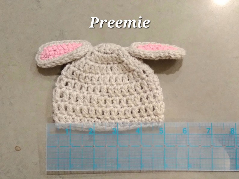 Preemie or Micro Preemie Baby Easter Bunny Hat, Handmade NICU Baby Rabbit Beanie Cap, Crochet Infant Hospital Hat, Spring First Easter Gift Preemie US kids' numeric